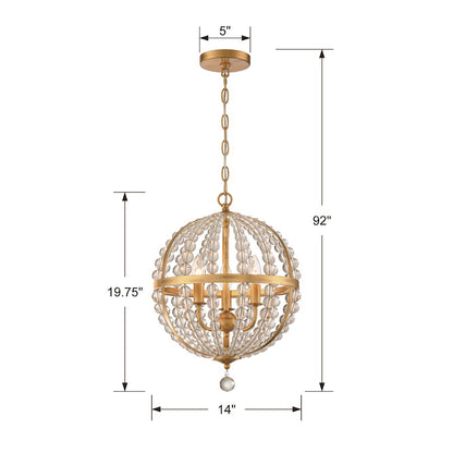 Roxy Chandelier, Antique Gold