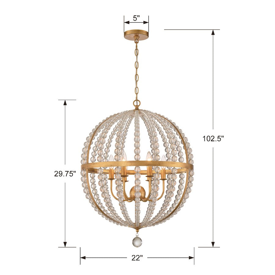 Roxy Chandelier, Antique Gold