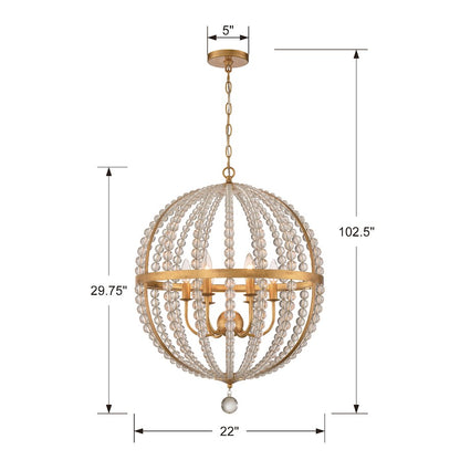 Roxy Chandelier, Antique Gold