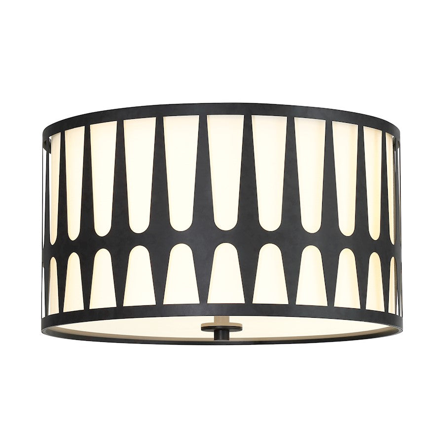 Crystorama Royston 3 Light Flush Mount, Black/White - ROY-800-BK