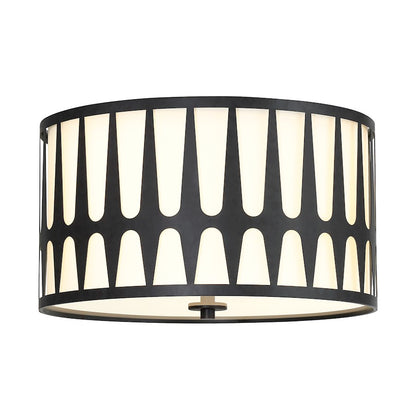 Crystorama Royston 3 Light Flush Mount, Black/White - ROY-800-BK