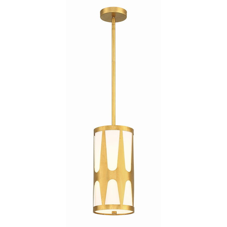 Crystorama Royston 1 Light Pendant, Antique Gold/White - ROY-801-GA