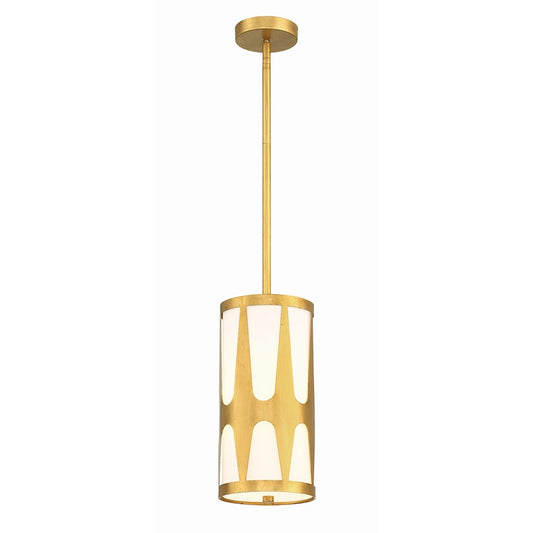 Crystorama Royston 1 Light Pendant, Antique Gold/White - ROY-801-GA