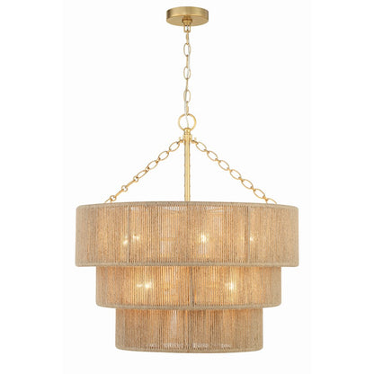 10 Light Chandelier, Soft Gold