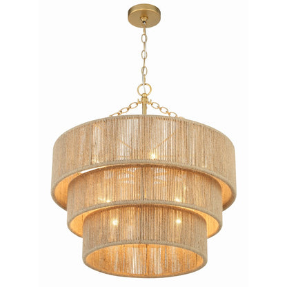 10 Light Chandelier, Soft Gold
