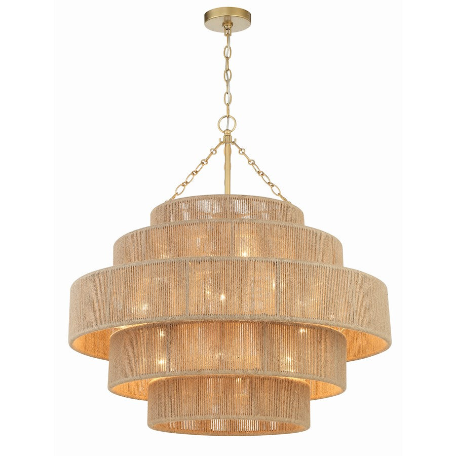 20 Light Chandelier, Soft Gold