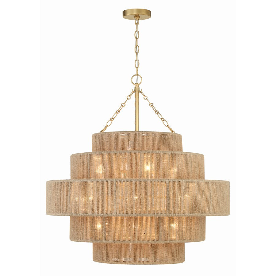 20 Light Chandelier, Soft Gold