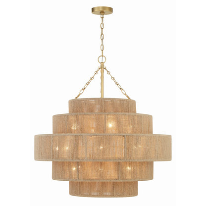 20 Light Chandelier, Soft Gold