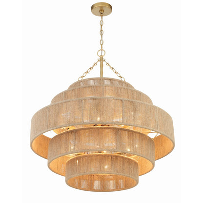 20 Light Chandelier, Soft Gold