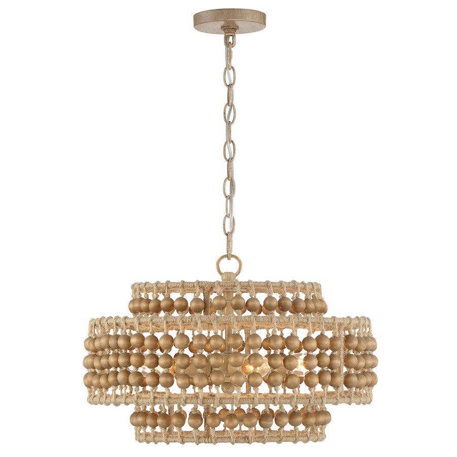 3 Light Chandelier, Burnished Silver