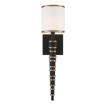 Crystorama Sloane 1 Light Wall Sconce, Gold/ Black Forged - SLO-A3601-VG-BF