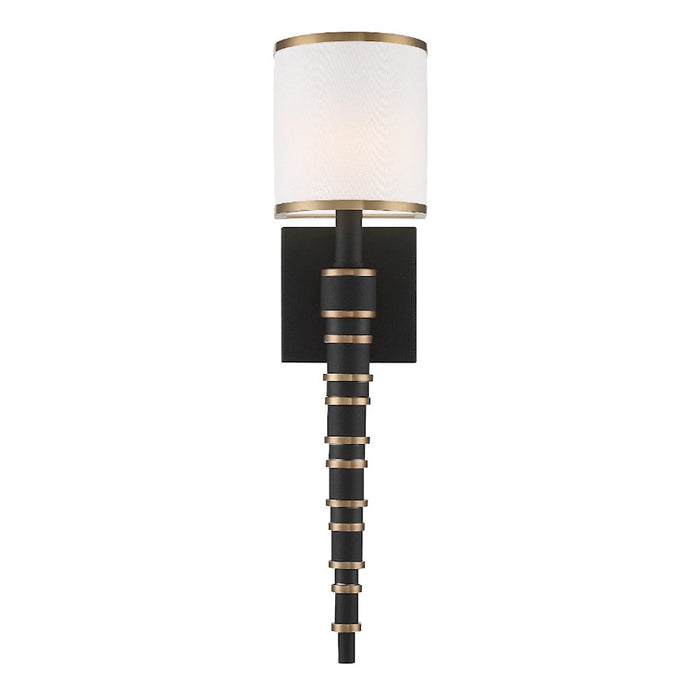 Crystorama Sloane 1 Light Wall Sconce, Gold/ Black Forged - SLO-A3601-VG-BF
