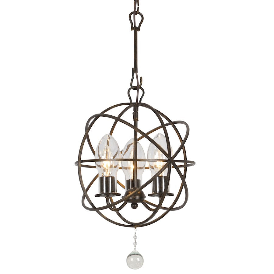 Crystorama Solaris Outdoor Chandelier in English Bronze