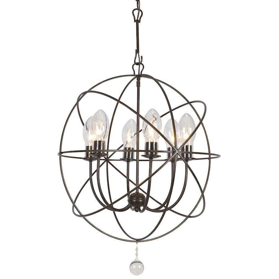 Crystorama Solaris Outdoor Chandelier in English Bronze