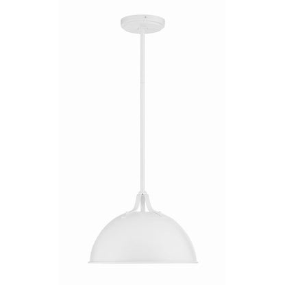 Crystorama Soto 1 Light 12" Pendant, White - SOT-18013-WH