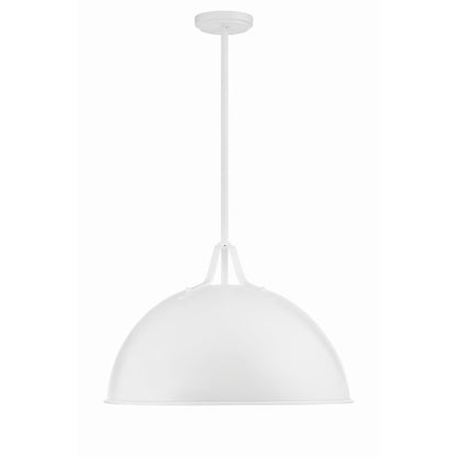 Crystorama Soto 1 Light 20" Pendant, White - SOT-18015-WH