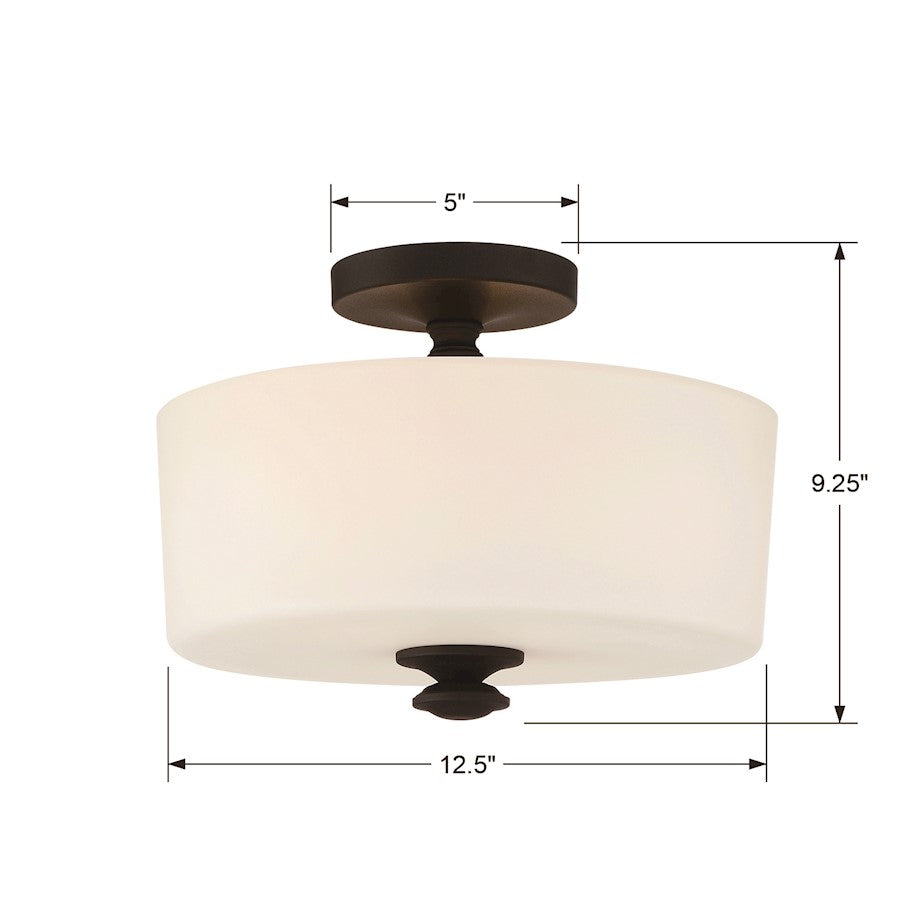 Crystorama Travis 9.25" 2 Light Ceiling Mount