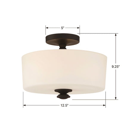 Crystorama Travis 9.25" 2 Light Ceiling Mount