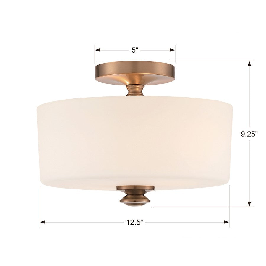 Crystorama Travis 9.25" 2 Light Ceiling Mount