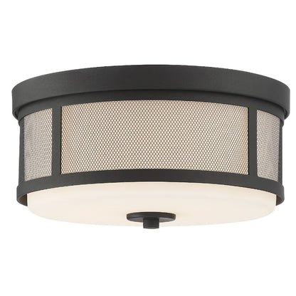 Crystorama Trevor 6.37" 2 Light Ceiling Mount, Black Forged - TRV-A3802-BF