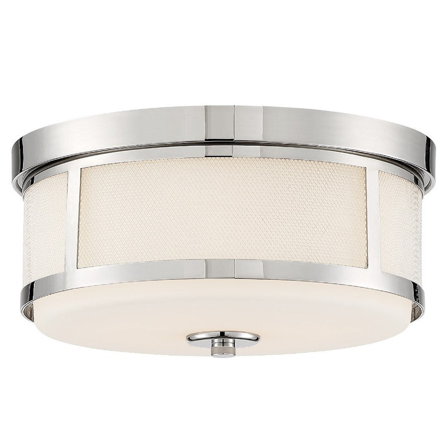 Crystorama Trevor 6.37" 2 Light Ceiling Mount, Polished Nickel - TRV-A3802-PN