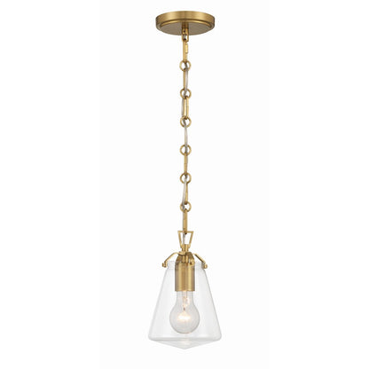 Crystorama Voss 1 Light Mini Pendant, Luxe Gold/Clear Glass - VSS-7002-LG