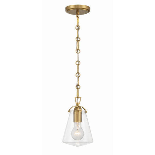 Crystorama Voss 1 Light Mini Pendant, Luxe Gold/Clear Glass - VSS-7002-LG