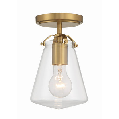 Crystorama Voss 1 Light Semi Flush Mount, Luxe Gold/Clear - VSS-7002-LG-CEILING