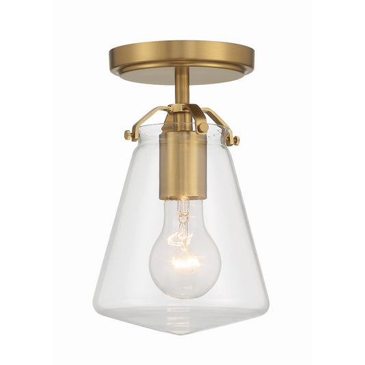 Crystorama Voss 1 Light Semi Flush Mount, Luxe Gold/Clear - VSS-7002-LG-CEILING