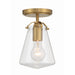 Crystorama Voss 1 Light Semi Flush Mount, Luxe Gold/Clear - VSS-7002-LG-CEILING