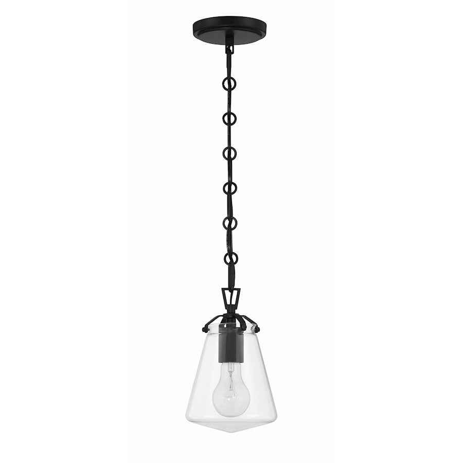 1 Light 9" Mini Pendant, Matte Black