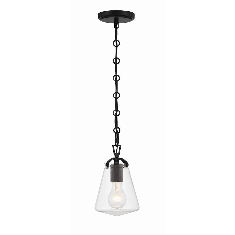 1 Light 9" Mini Pendant, Matte Black