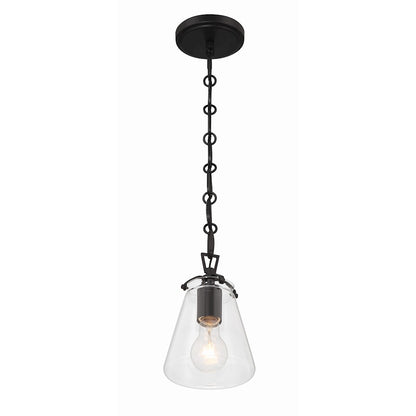 1 Light 9" Mini Pendant, Matte Black