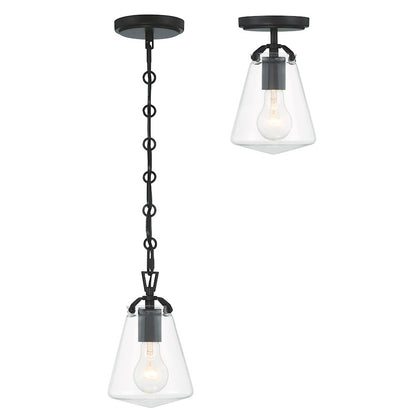 1 Light 9" Mini Pendant, Matte Black