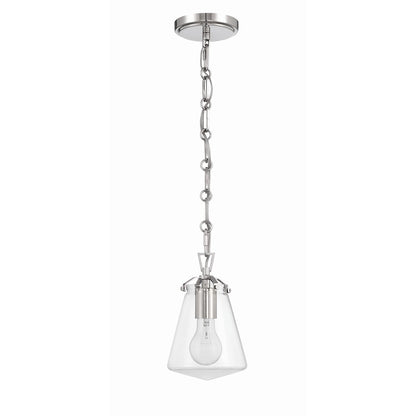 1 Light 9" Mini Pendant, Polished Nickel