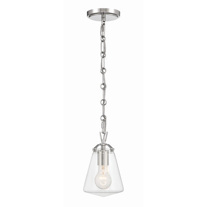 1 Light 9" Mini Pendant, Polished Nickel