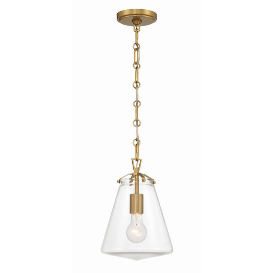 Crystorama Voss 1 Light Mini Pendant, Luxe Gold/Clear Glass - VSS-7003-LG