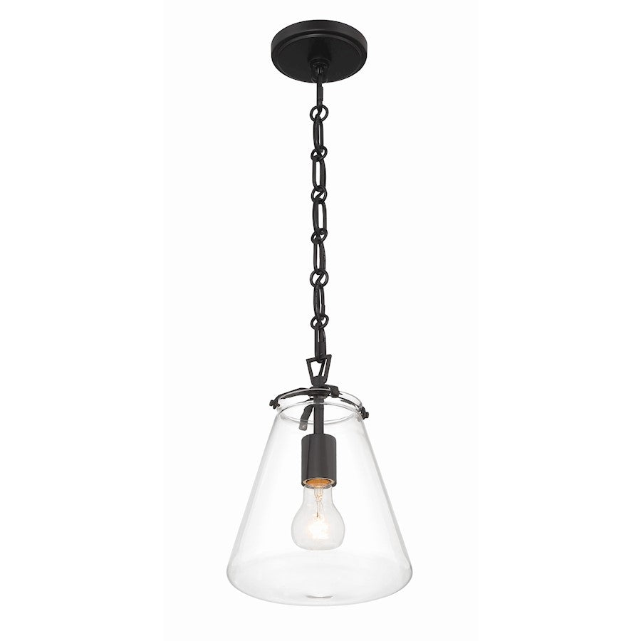 1 Light 11" Mini Pendant, Matte Black