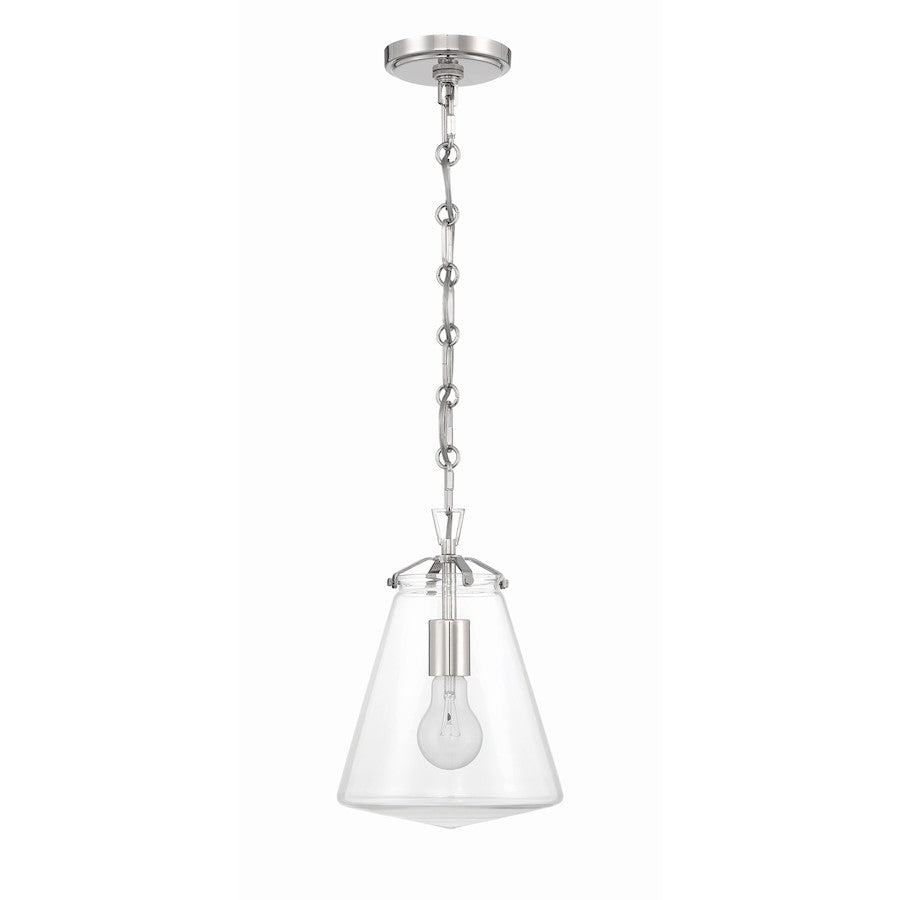 1 Light 11" Mini Pendant, Polished Nickel