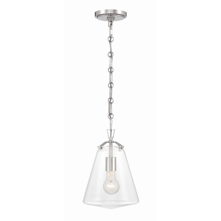 1 Light 11" Mini Pendant, Polished Nickel