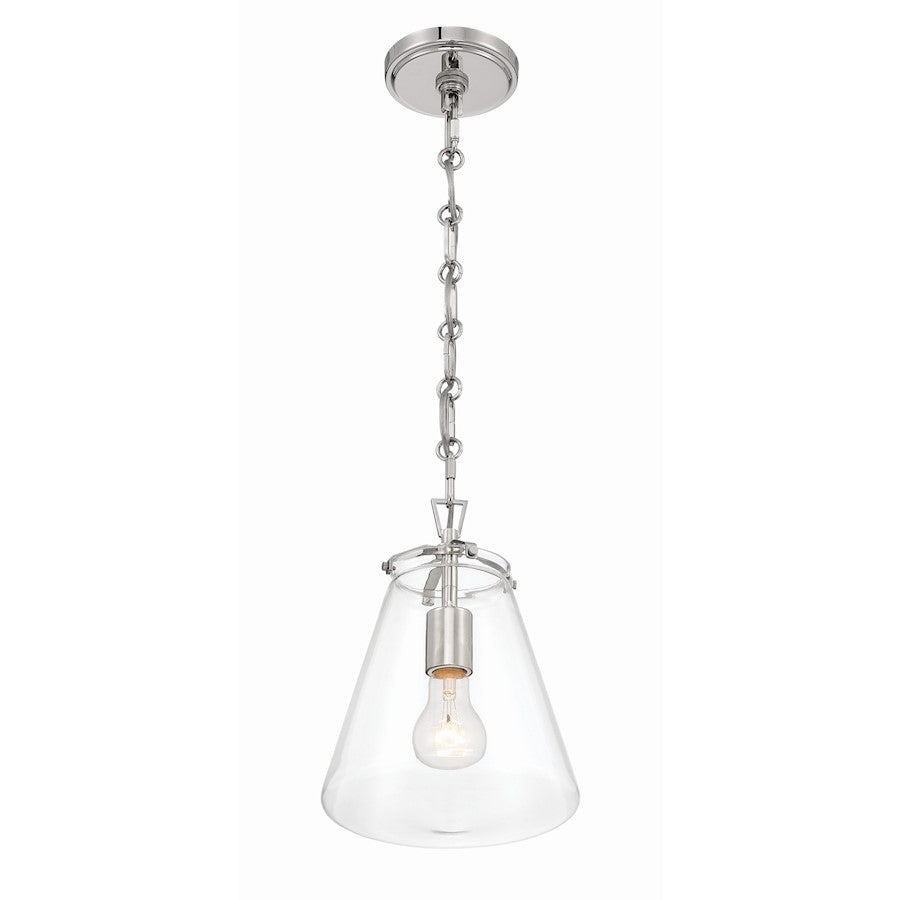 1 Light 11" Mini Pendant, Polished Nickel