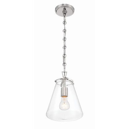 1 Light 11" Mini Pendant, Polished Nickel