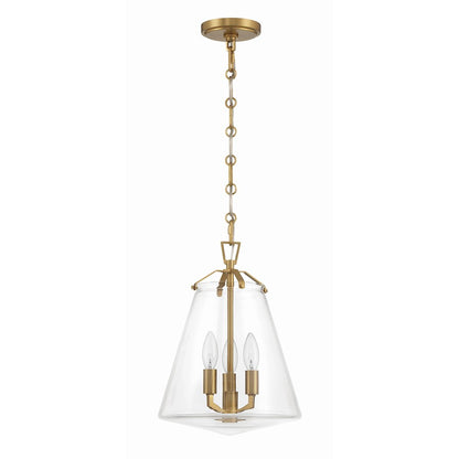 3 Light Mini Chandelier, Luxe Gold