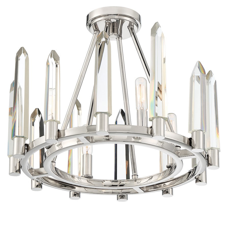 4 Light Ceiling Mount, Polished Nickel