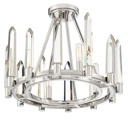 4 Light Ceiling Mount, Polished Nickel