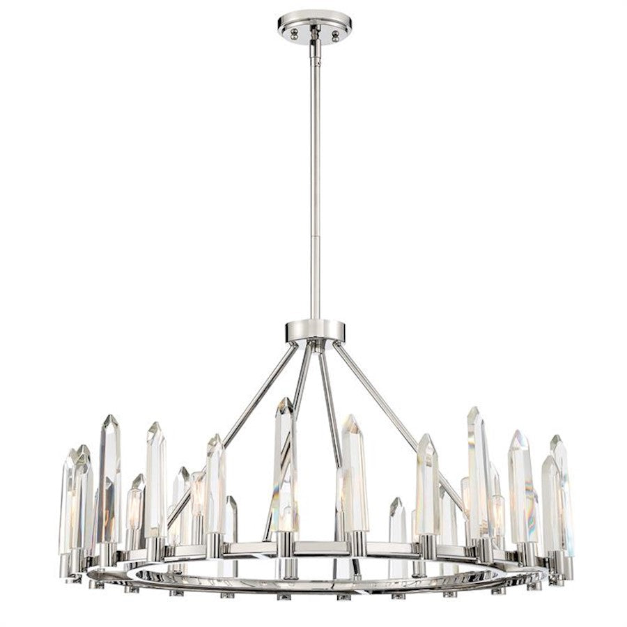 Crystorama Watson 8 Light Chandelier, Polished Nickel - WAT-B2008-PN