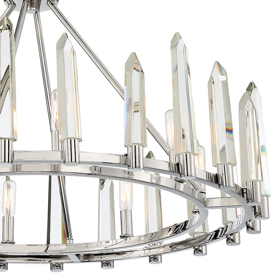 Watson Chandelier, Polished Nickel