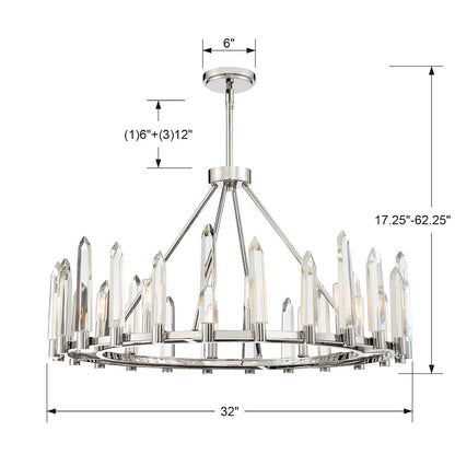 Watson Chandelier, Polished Nickel