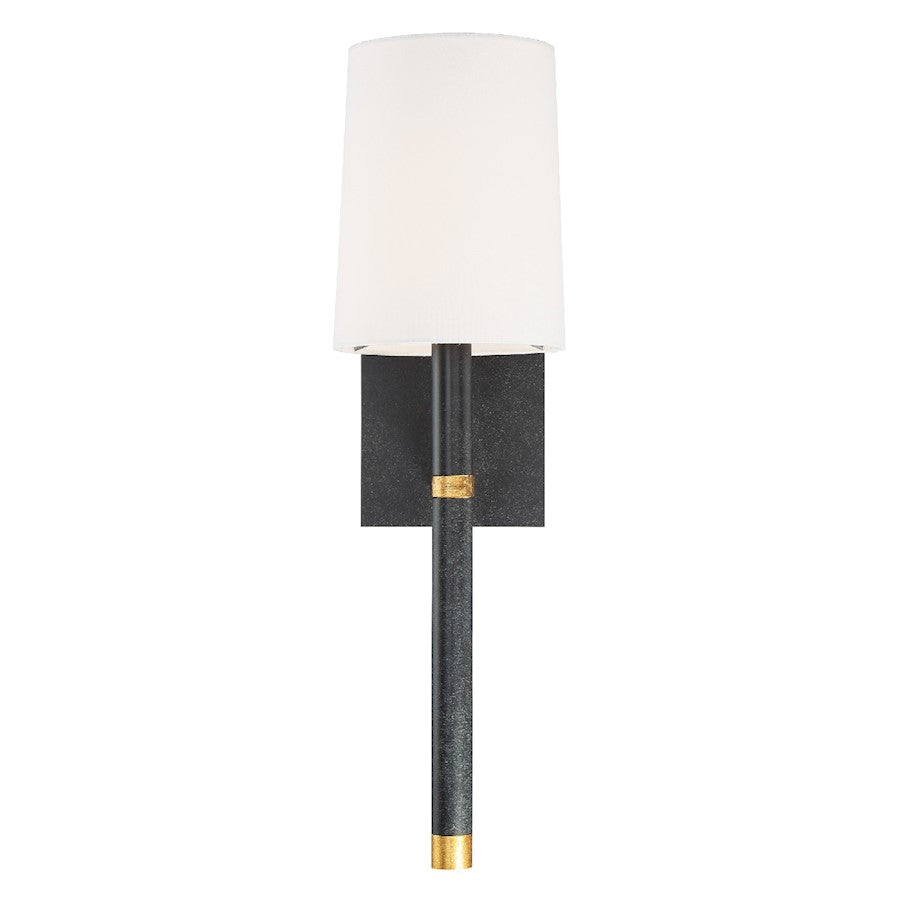 Crystorama Weston 1 Light Wall Mount, Black/ Antique Gold - WES-9901-BK-GA