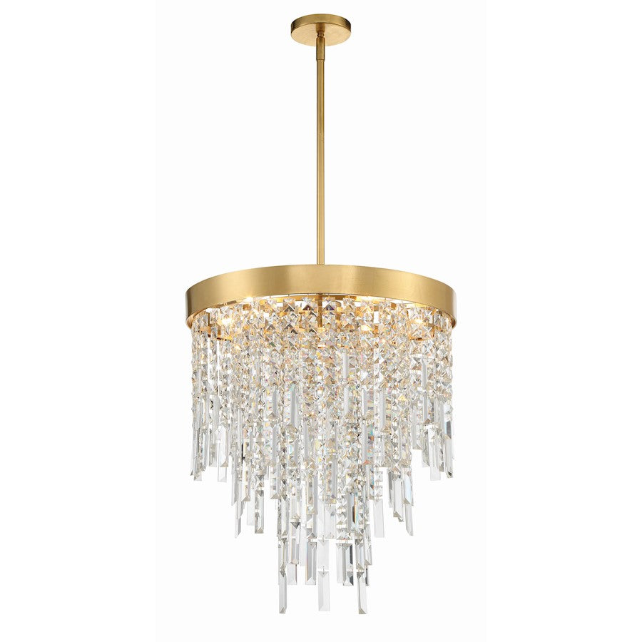 5 Light Chandelier, Antique Gold